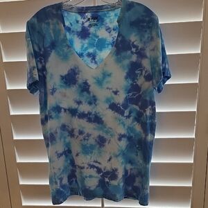 PINK Victoria's Secret Blue Tie-Dye Tee